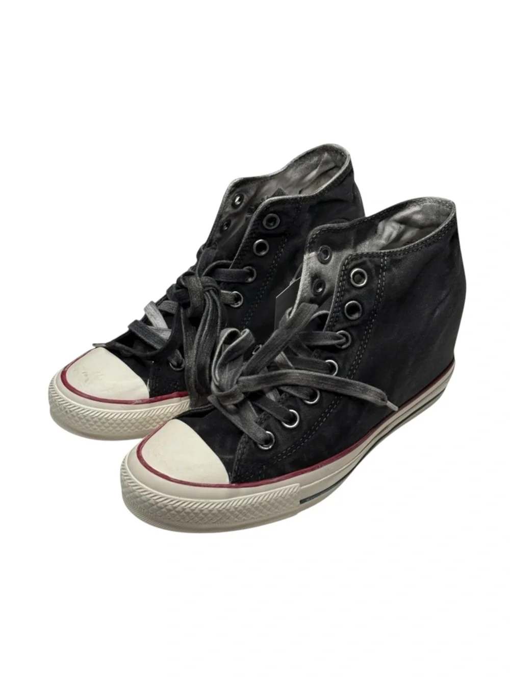 new Converse ✪ CTAS Lux Mid Hidden Platform Wedge Sneaker ✪ Distressed Grey ✪ 8M - Picture 8 of 16